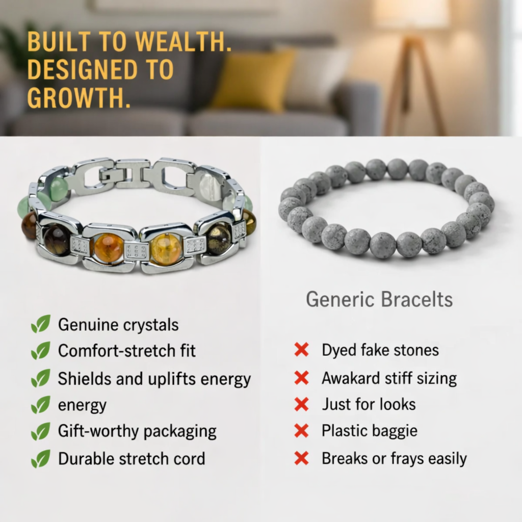 Genuine Crystal Energy Bracelet for Wealth and Growth